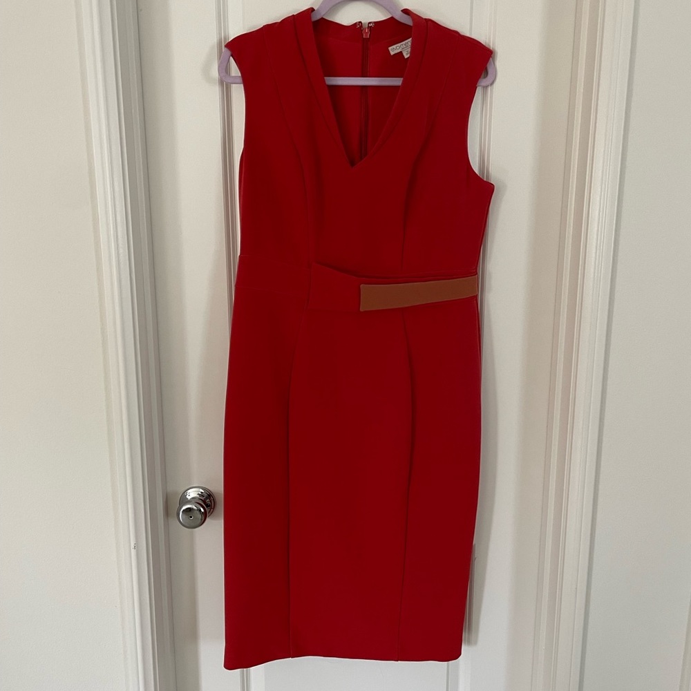 Eva Mendes Orange Work Dress
